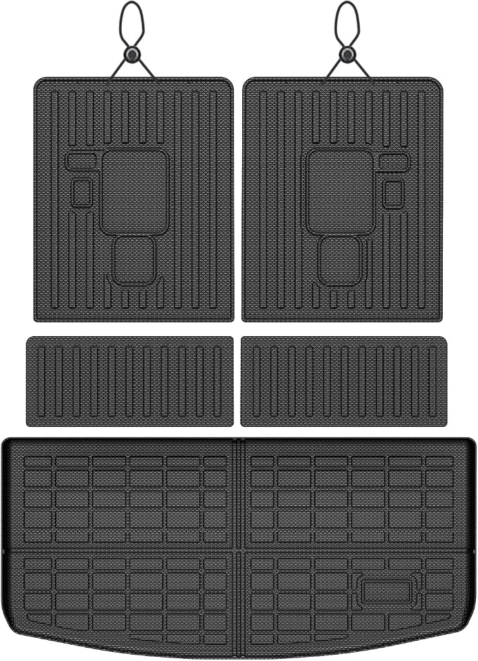 Cargo Mat Fits for Jeep Grand Cherokee L 2021-2025 2026, All Weather TPE Rear Cargo Liner Trunk Mat with 3rd Row Seatback Cover for Jeep Grand Cherokee L Accessories