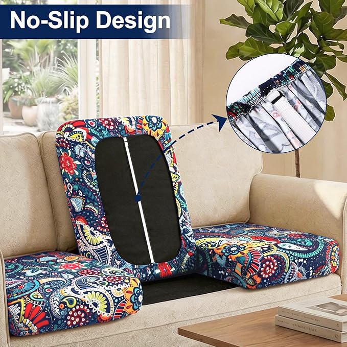 Smiry 12 Pcs Waterproof Patio Cushion Covers, Stretch Outdoor Furniture Covers