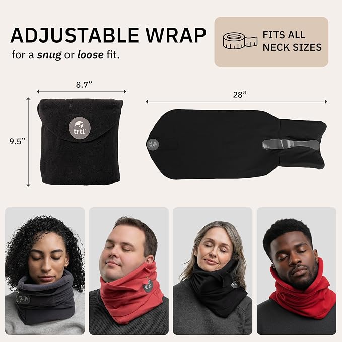 Trtl Pillow - Scientifically Proven Neck Support Travel Pillow for Airplanes - Lightweight and Machine Washable - Ergonomic Design for Traveling on Cars and Trains - Grey