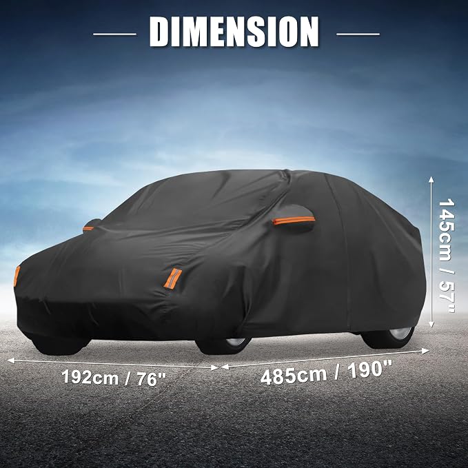 X AUTOHAUX Car Cover for Tesla Model Y 2020-2025 210D-PU Outdoor Full Car Cover All Weather with Door Zipper for Waterproof Windproof Sun Rain Snow Protection