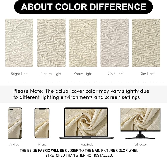 Genina Waterproof Seat Covers for Dining Room Chairs Covers Dining Chair Cover Kitchen Chair Covers (Beige, 4 Pcs)