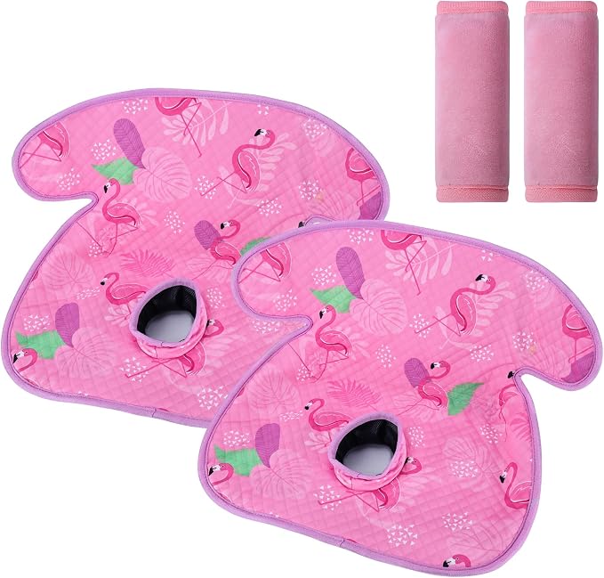Car Seat Potty Training Protector, 2 Pack Waterproof Piddle Pad Carseat for Baby Toddlers, Leak-Proof Car Seat Liner with Non-Slip & 2 Strap Covers, Machine Washable - Pink