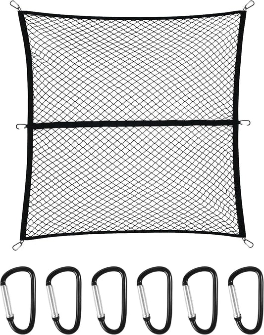 Truck Bed Organizer,Car Accessories Foldable Ultra Strong Truck Bed Storage Cargo Net with 6 Pcs Carabiner Clips,Automotive Cargo Nets,Compatible with Most Large Trucks,Crossovers,SUVs