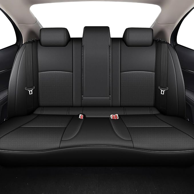 AOMSAZTO Custom Fit Seat Covers for Toyota Camry 2025 2026 LE SE Waterproof Truck Seat Cushion Protectors, Full Set Faux Leather (Black,Camry LE SE)