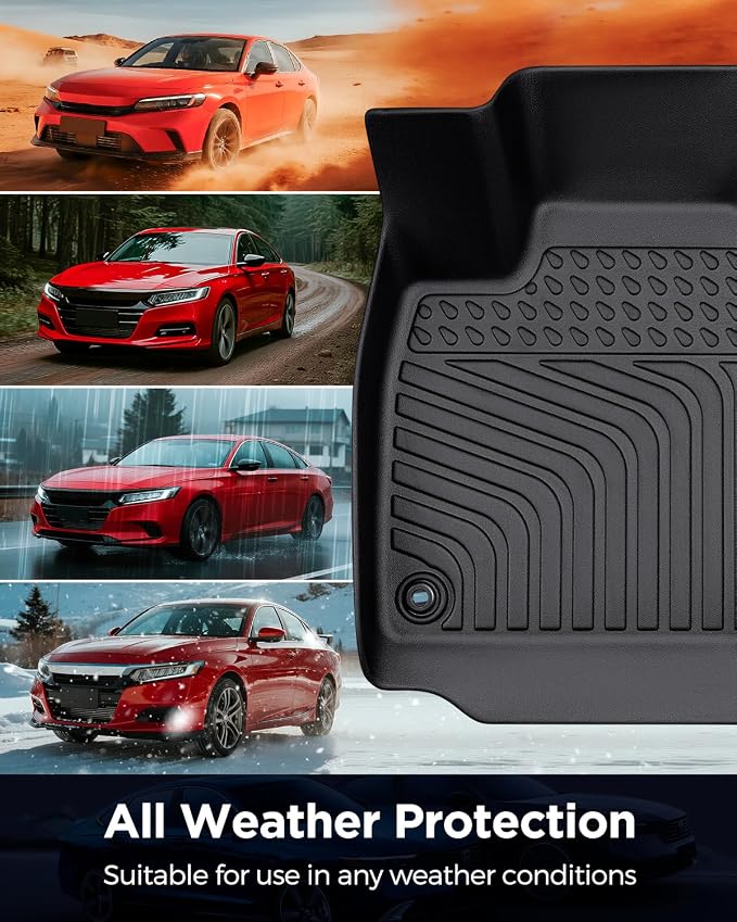 Floor Mats Cargo Liner for Honda Accord 2023-2026(Gasoline & Hybrid),All Weather Carpets for Accord LX/Sport/EX-L/Touring 2024 2025 Accessories Waterproof Nonslip Custom Front Rear Trunk Rug Set