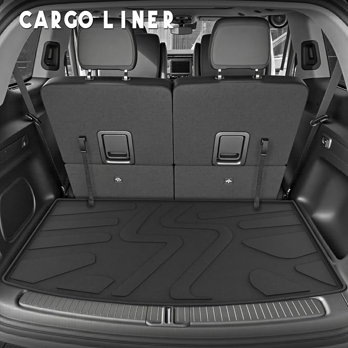 KARPAL Floor Mats & Cargo Liner for 2021-2025 2026 Jeep Grand Cherokee L (6-Seater w/o 2nd Row Center Armrest Only), All Weather TPE Custom Fit Floor Liners Car Mats Accessories
