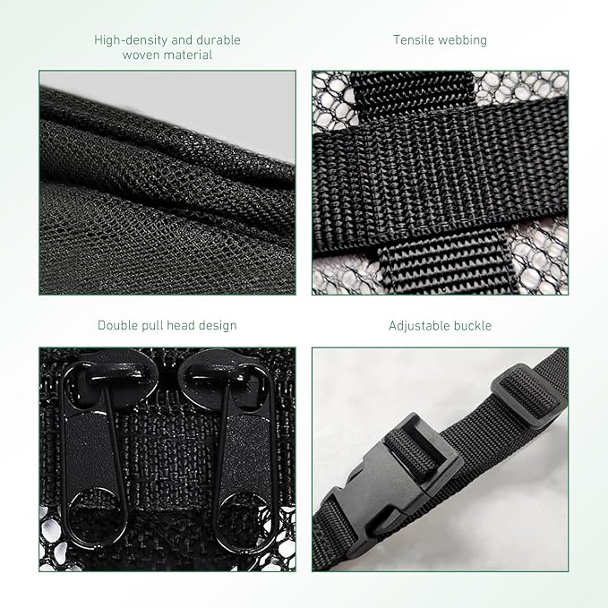 Car Ceiling Cargo Net, Double Layer Roof Storage Net with Pockets, 31.5" x 21.6" Camping Ceiling Storage Organizer, Fit for Sedans SUVs ravel Road Trips,Van Life Essentials (Black)