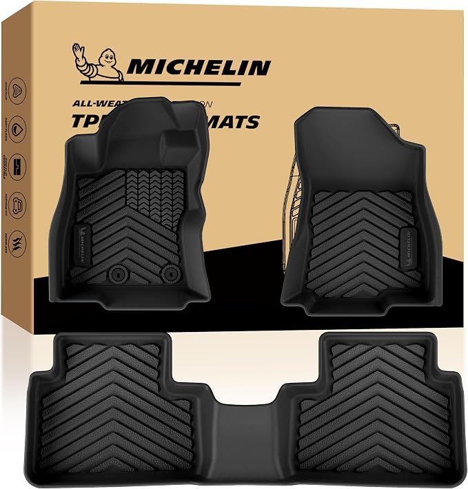Michelin Vehicle Mats for 2025-2026 Subaru Forester Hybrid (3 Piece) | Not Fit Gas, All-Weather TPE Custom Fit Liner, Premier