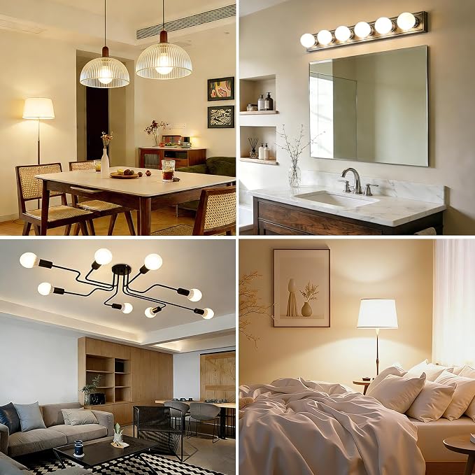 G25 LED Globe Light Bulbs, Bathroom Vanity Light Bulbs E26 Base,9W (90W Equivalent), Soft White 2700K, Round Light Bulbs for Bedroom Makeup Mirror, 920LM, Dimmable, 2 Pack