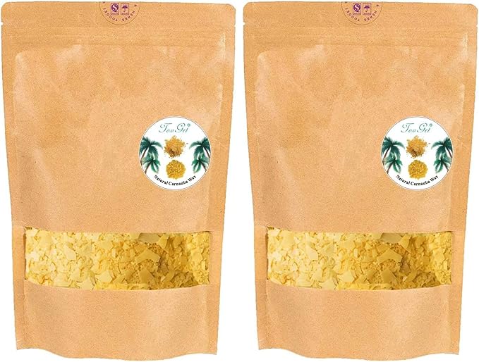 TooGet Carnauba Wax Flakes, Natural Multipurpose Wax Bulk for Craft DIY, Candle Making, Wood Polishing - 16 OZ (Pack of 2)