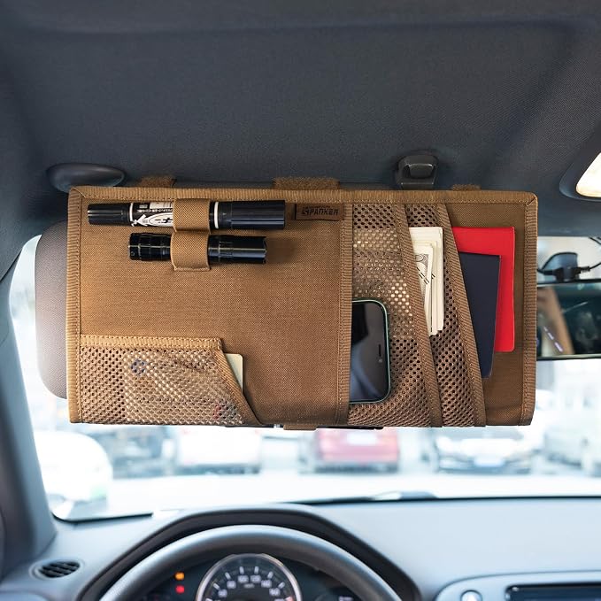 EXCELLENT ELITE SPANKER Tactical Visor Panel Organizer for Pickup F150 Large Molle Vehicle Sun Visor Holder Car Sunshade Storage Pouch | Pickup F150, Large, Molle Vehicle Sun Visor Holder, Car Sunshade Storage Pouch