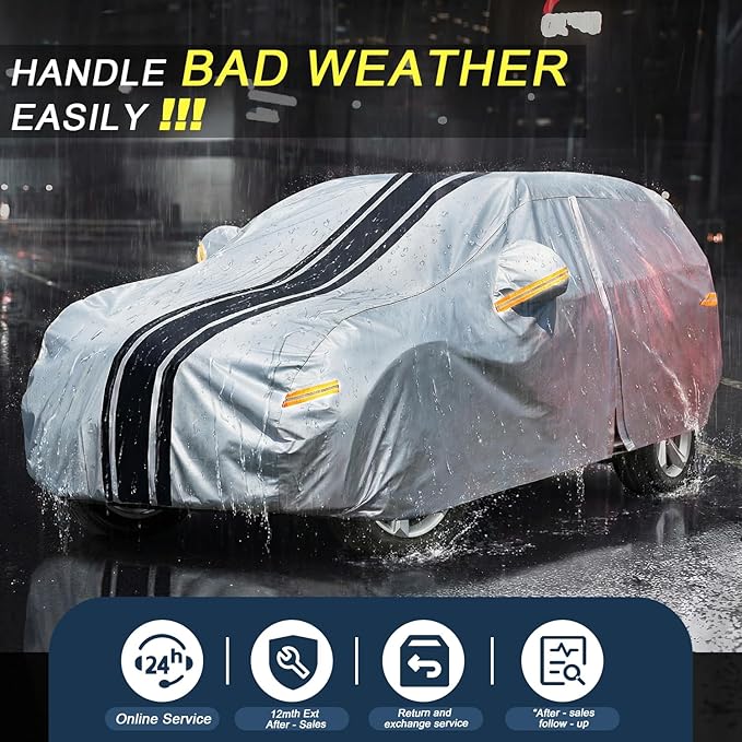 SUV Car Cover Custom Fit for Audi Q7/SQ7 (2006-2025), Waterproof All Weather for Automobiles Full Exterior Cover Rain Sun Snow UV Protector.