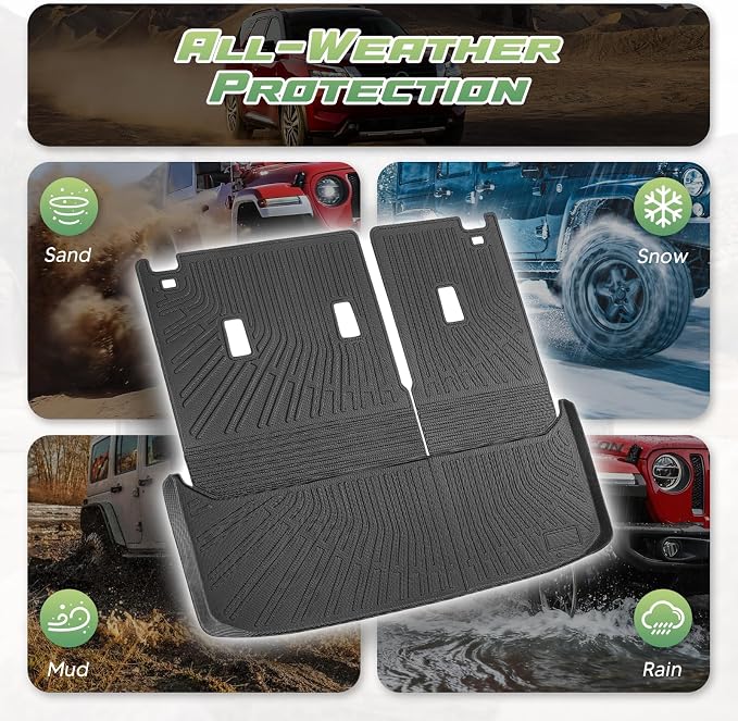 Cartist Cargo Mat & Backrest Mat Fits for Nissan Pathfinder 2022 2023 2024 2025 2026(7/8 Seats) All Weather TPE Trunk mat for Pathfinder Car Accessories for Pathfinder 2022-2026