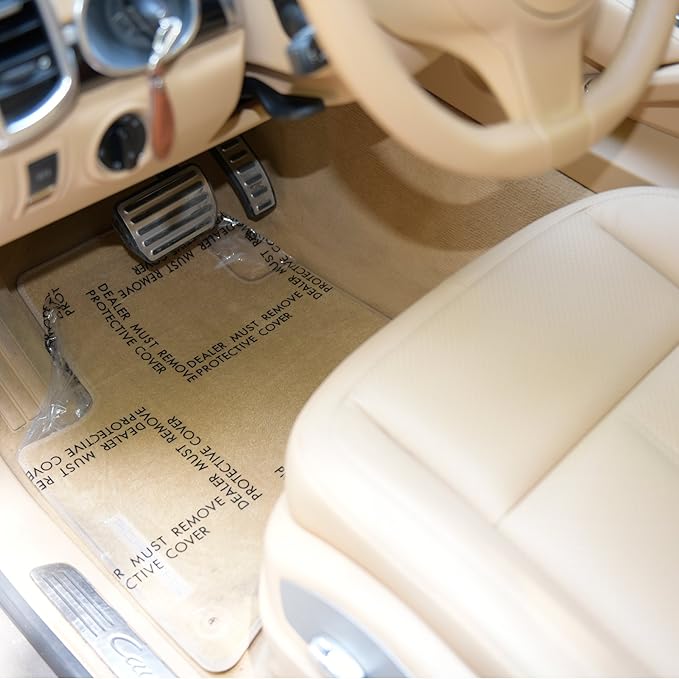 CARCAREZ Clear Adhesive Car Carpet Protector Film Roll, Sticky Disposable Car Floor Mats Protector Cover Sheets, 24" x 600'