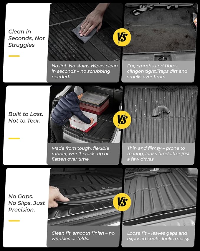 3W Cargo Liner & Seat Back Mats for 2021-2026 Chevrolet Chevy Suburban/GMC Yukon XL (Only Yukon XL, Not Fit Yukon)/Cadillac Escalade ESV (Only Escalade ESV, Not Fit Escalade)
