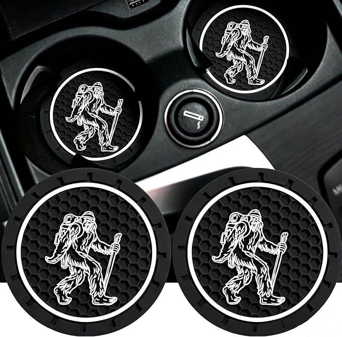 2Pcs 2.75 Inch Sasquatch Car Cup Holder Coaster Insert Tough Auto Sasquatch Bigfoot Car Accessories