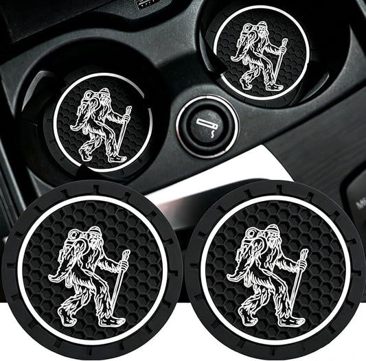 2Pcs 2.75 Inch Sasquatch Car Cup Holder Coaster Insert Tough Auto Sasquatch Bigfoot Car Accessories