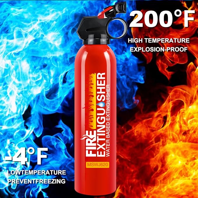 Fire Extinguisher for Home with Mount - 2 Pack Upgraded 8-in-1 Portable Fire Extinguishers for Home, Kitchen, Car, Boat, RV, Vehicle - Water-Based Fire Extinguisher for Class A, B, C, K Fires