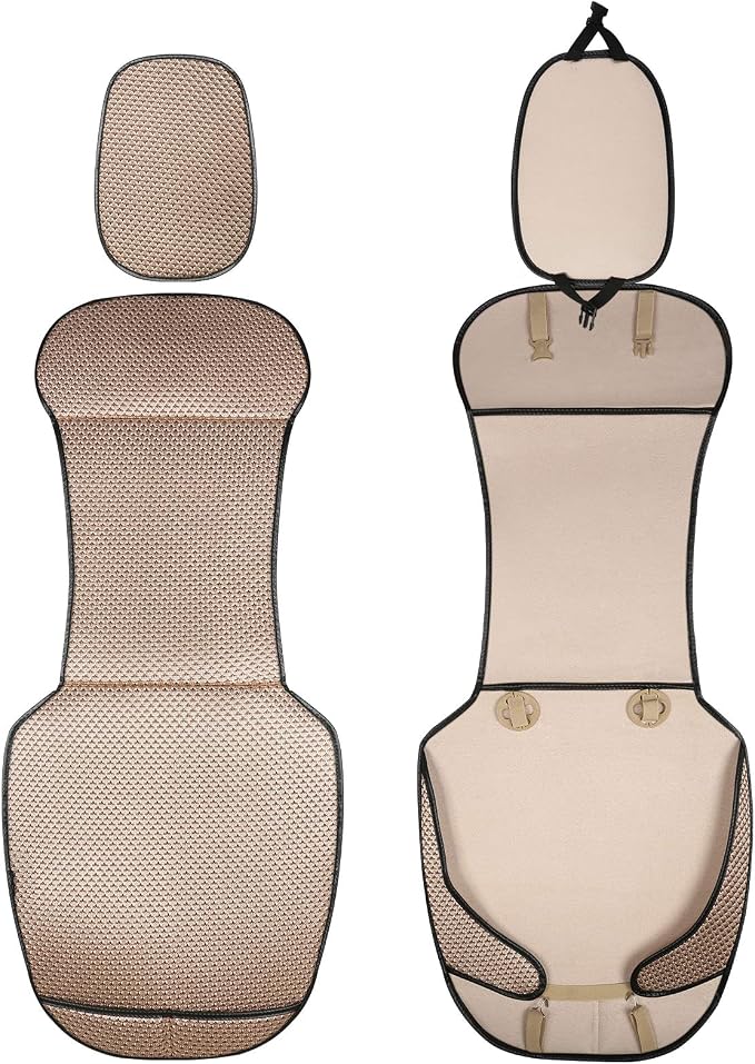 Auto Newer Luxury Breathable Car Seat Cover Fit Four Seasons, Universal Front of Car Seat Cushions, Bottom Seat Covers of Full Wrapped Edge,Universal Fit for 95% Cars,SUV,Pickup(Beige,1PCS)