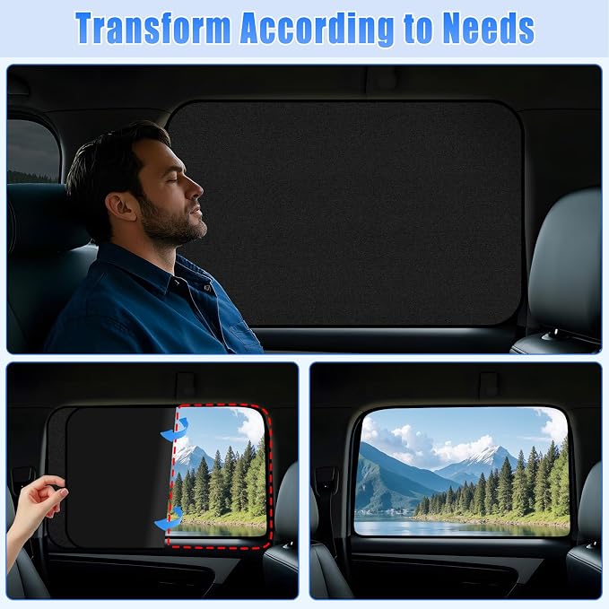 ZATOOTO Car Window Cover for Privacy,Soft Suede for Durable,16.69×31.5in | Stay Cool & UV Protection, For Baby Back Window Sunshade, Light Blocking Sun Shades for Camping Eating and Rest