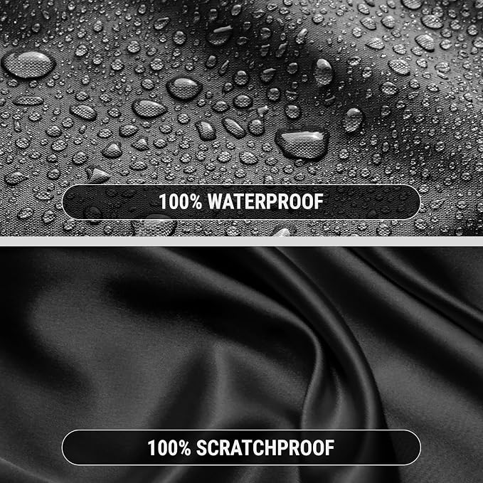 iCarCover Premium Plus Truck Cover Waterproof All Weather Rain Snow UV Protection Full Car Covers, Ram 1500, 2500, 3500, Mega cab 6'4" Standard Bed, Size T89 (See Size Chart) Stripe - Black/Gray