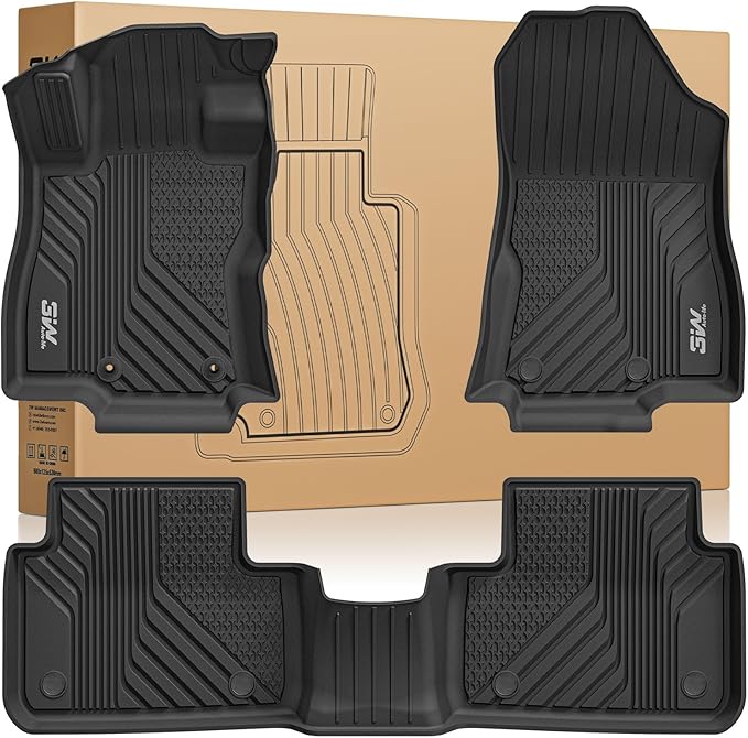 3W Floor Mats for Subaru Forester 2026 2025 (Gas & 2026 Wilderness only) | 3PCS, All Weather Non-toxic TPE Custom Fit 2026 2025 Subaru Forester , Car Accessories，1st-2nd Row Floor Mats