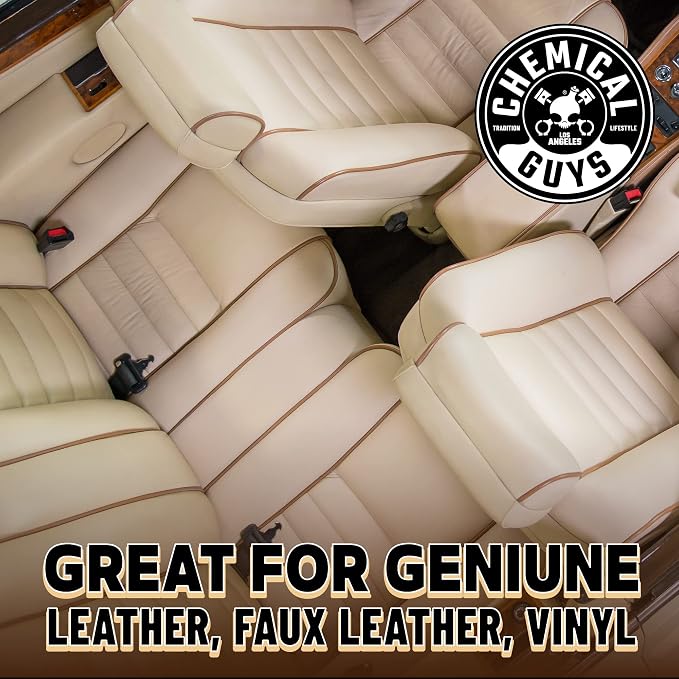 Chemical Guys, Colorless & Odorless Leather Cleaner for Interiors, 32 oz | Gentle, colorless cleaner lifts dirt from natural, synthetic and faux leather seats, furniture and apparel