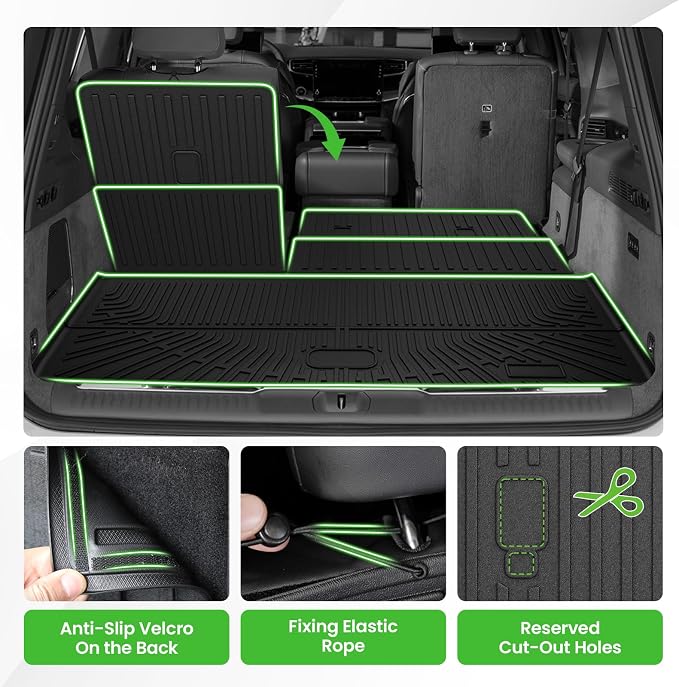 Cartist Cargo Liner for Jeep Wagoneer/Jeep Grand Wagoneer (Not fit L) 2022-2026, All Weather Cargo Mats for Wagoneer Accessories, Heavy Duty TPE Trunk Mat, Car Accessories
