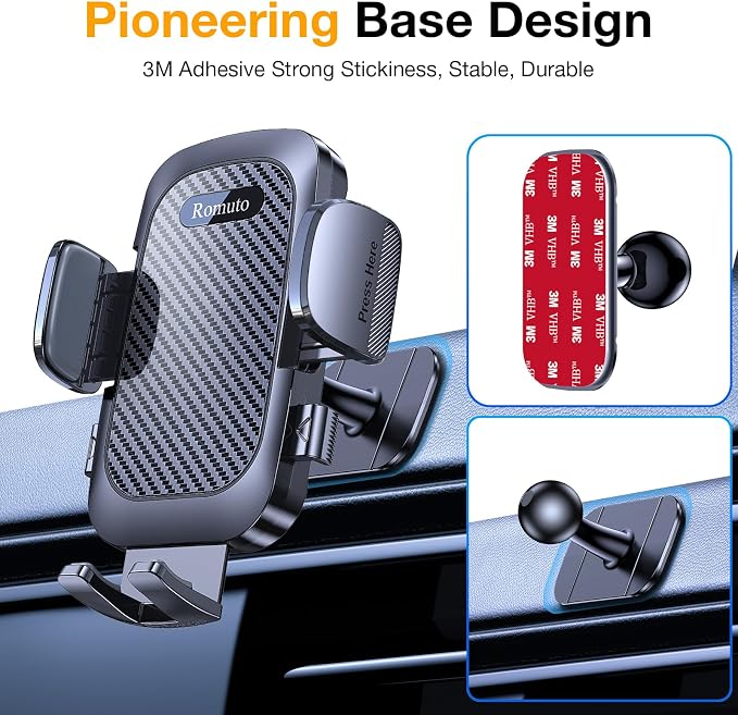Romuto Phone Holders for Your Car Phone Holder Mount【Super Suction】Cell Phone Holder for Car Accessories for Women Men【360° Adjustable】Suction Phone Mount for Car, Window, Bathroom for iPhone Samsung