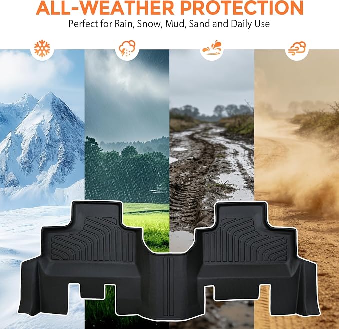 Floor Mats for Jeep Wrangler JK Unlimited 4 Door 2007-2013 | (Not for 4XE, JL or 2 Door), Custom Heavy Duty TPE All Weather Protection, Waterproof Non-Slip Black (Two-Row Floor Mats)