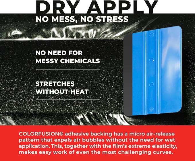 ColorFusion PPF by VViViD, Gloss Metallic Black Dry Apply PPF Vinyl Car Wrap Roll 1.3ft x 5ft