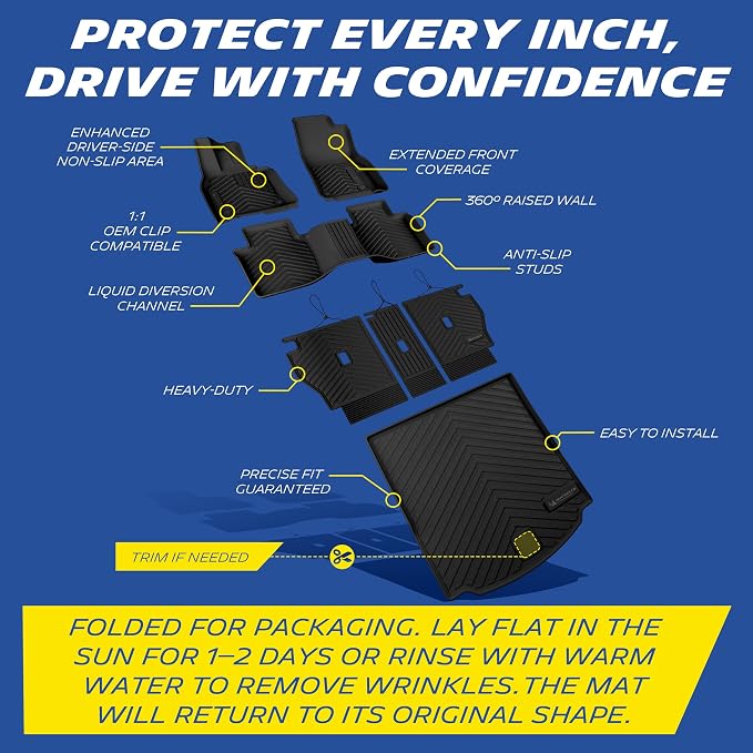 Michelin Vehicle Mats, All-Weather TPE Custom Fit Liner for 2026 Mazda CX-5 (7 Piece), Premier