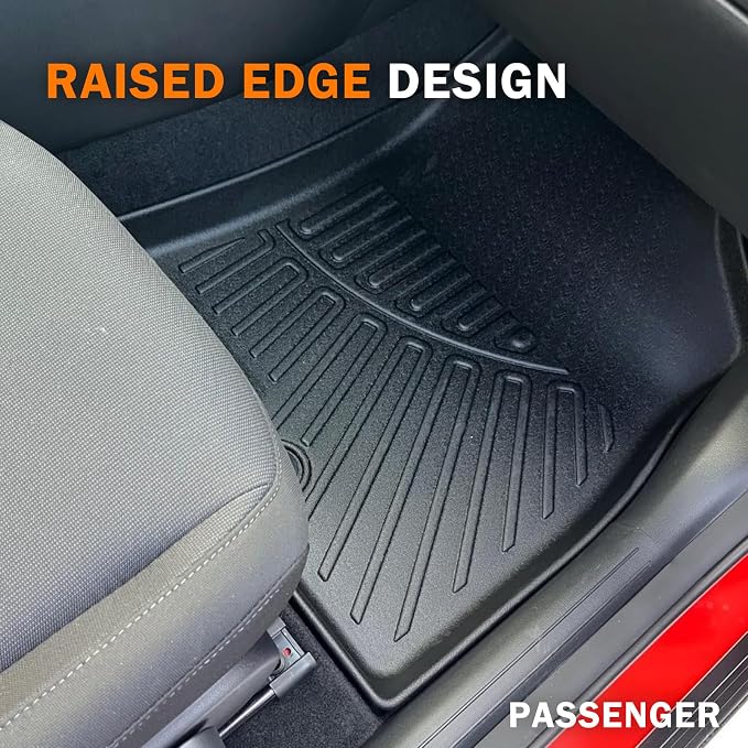 KUST Floor Mats for 2022-2025 Jeep Wagoneer Accessories (7 Seater Only), All Weather Floor Lines & Rear Trunk Mat, TPE Rubber, Raised Edge, Extended Lip (Not for 8-Seat/L/S)
