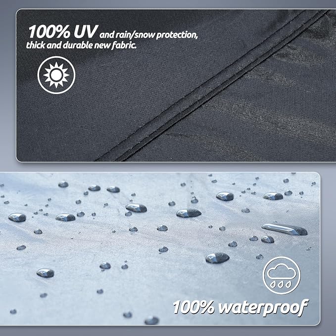 6 Layers Car Cover Waterproof All Weather for Automobiles, SUV Cover Size A7 Universal Fit for Toyota Highlander, Honda Pilot, Nissan Pathfinder, BMW X5/X6 (191-201 inch)