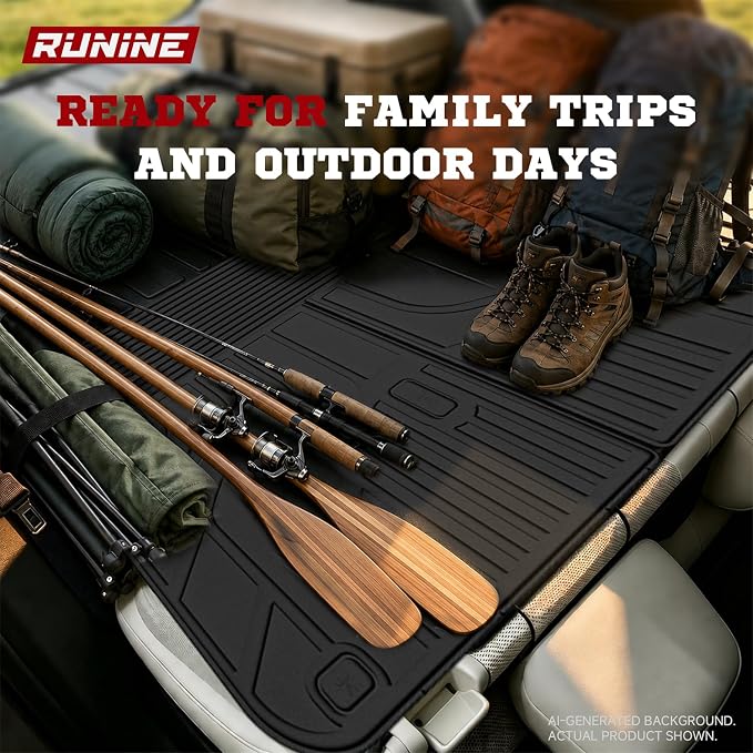 Floor Mats for 2027 Kia Telluride Gas Only (Not for Hybrid) 7&8 Seater TPE Custom Car Floor Mats Full Set Trunk Mat with Backrest Mat All Weather 2027 Kia Telluride Accessories