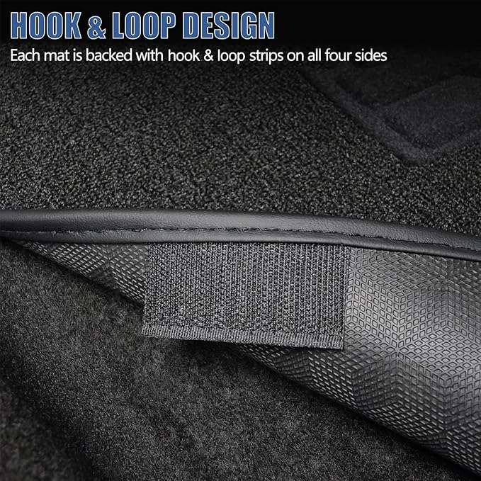 Carpet Floor Mats Fit for 2006-2011 Honda Civic Coupe & Sedan | Custom Fit All Weather Anti-Slip Waterproof Floor Liners for Civic, Black - 3pcs