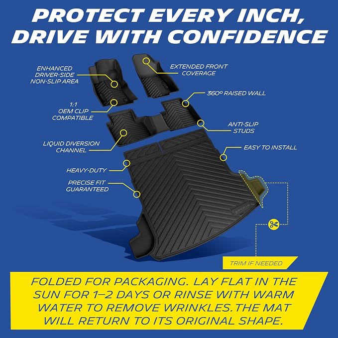 Michelin Vehicle Mats for 2025-2026 Subaru Forester Gas (4 Piece) | Not Fit Hybrid & 2025 Wilderness, All-Weather TPE Custom Fit Liner, Premier