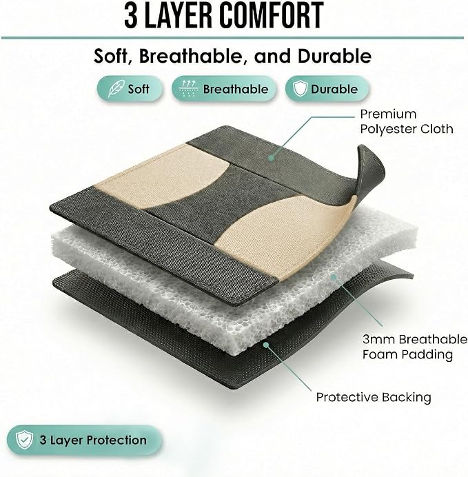 FH Group Car Seat Cover For Back Seat Cloth-Universal Fit Rear Seat Covers For Cars With Solid Bench,Car Seat Protector For Dogs And Kids,Car Interior Accessories For SUV,Sedan And Van Beige
