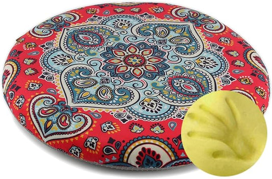 Sigmat Memory Foam Seat Cushion Anti-Slip Soft Round Stool Cushion Chair Pad 15 Inch Floral