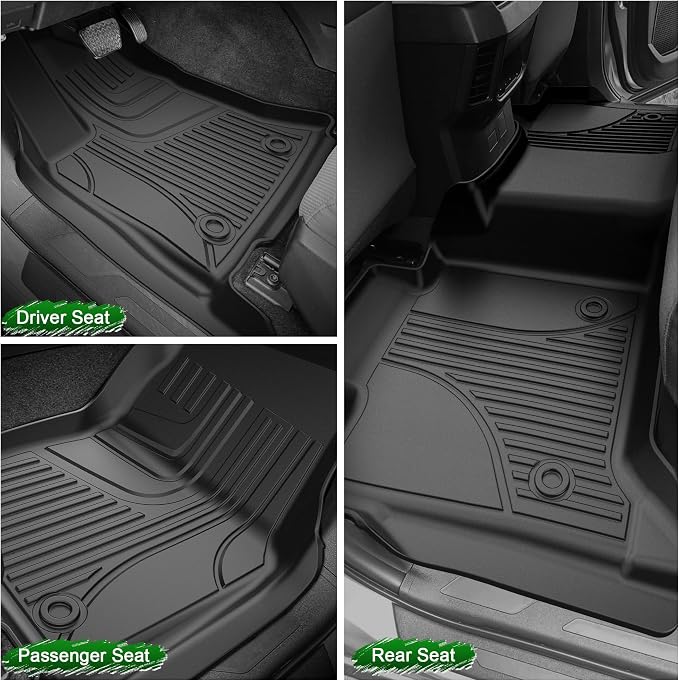 AOMSAZTO Floor Mats for 2022-2026 Toyota Tundra/Tundra Hybrid (Only CrewMax Cab) 5.5FT Truck Bed Mat - All Weather Protection Floor Liners & Bed Liner Set Accessories