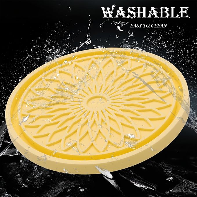 2-Pack Car Cup Holder Coaster Inserts, 2.75 Inch Non-Slip Silicone Liners, Shockproof Drink Holder Mat for Women Men, Universal Fit for Most Vehicles (Yellow)