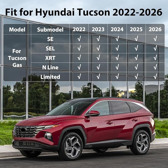 Floor Mats for Hyundai Tucson 2026 2025 2024-2022 (Not for Hybrid & PHEV) | TPE All Weather Custom Fit Floor Liners & Cargo Liner for Hyundai Tucson 2022-2026 Accessories
