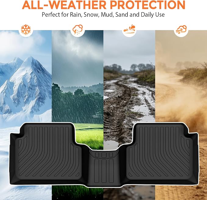 Floor Mats for Ford Bronco Sport 2021-2026 (Only for Sport & Fuel Version) | Custom Fit Heavy Duty TPE All Weather Protection Waterproof Non-Slip Black (Two-Row Floor Mats & Cargo Liner)