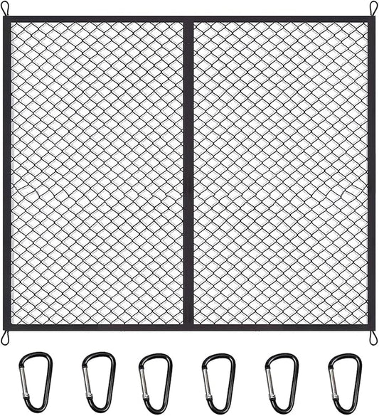 BAILALIBO Cargo Net with Metal Hooks, 48x48 in | Elastic stretchable mesh, adjustable for Pickup/SUV/truck, universal fit, trunk storage, heavy-duty car exterior accessory