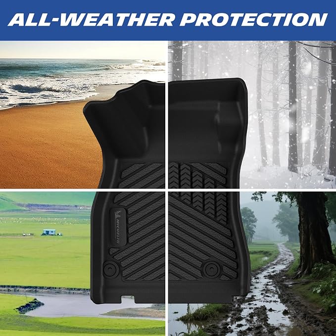 Michelin Vehicle Mats, Premier Series All-Weather TPE Custom Fit Liner for 2026-2027 Nissan Sentra Floor Mats (3 Piece)