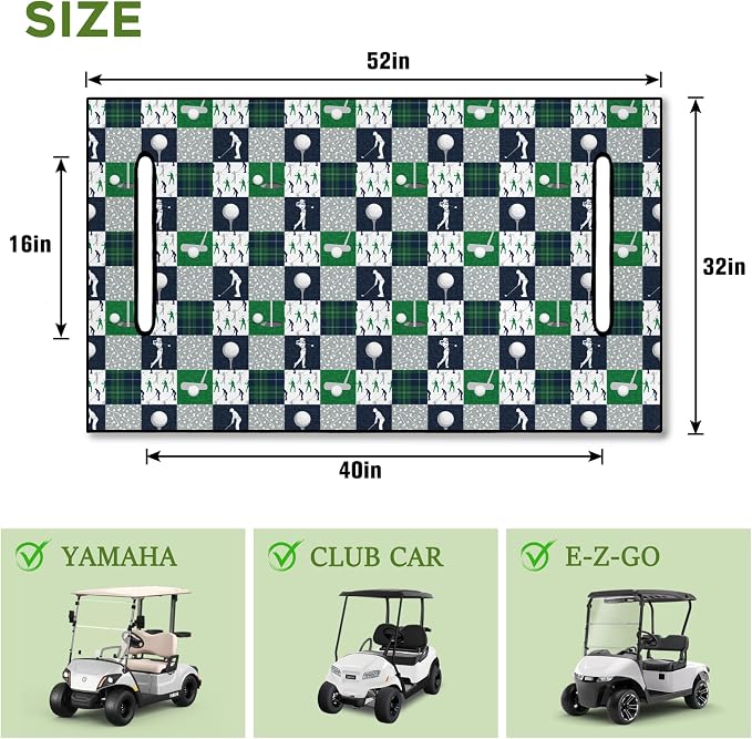 Golf Cart Seat Covers Club Car Golf Cart Accessories for Men Women Golf Carts Seat Towel Blanket 2-Seat Golf Cart Decorations