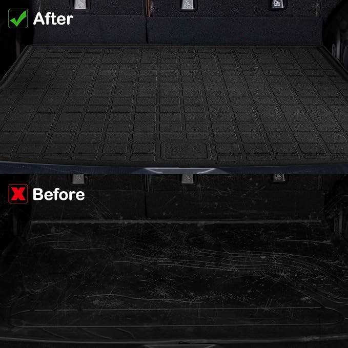 Floor Mats & Trunk Mat for Lexus RX 2010-2015 | All Weather TPE Floor Liners Fit for Lexus RX350/RX450h 1st & 2nd Row and Cargo Liner Odorless Anti-Slip Black Car Mats
