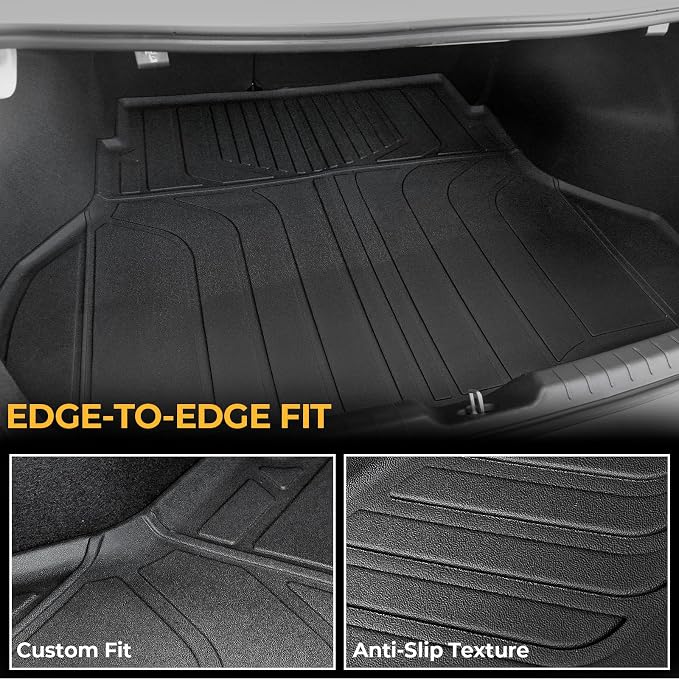 Floor Mats for Kia K4 2025-2026, All Weather Floor Mats Trunk Cargo Liner and Door Sill Guards Accessories, Full Coverage Set