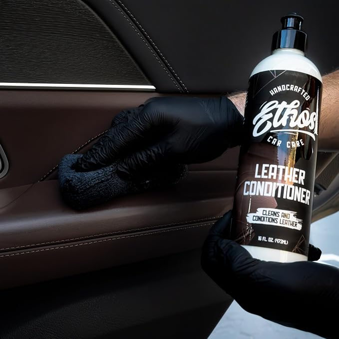 Ethos Leather Conditioner Complete Kit – Leather Seat Cleaner & Conditioner with UV Protection for Car Interior, Couch, Jacket, Boots – Cleans and Conditions Vinyl & Plastic Surfaces