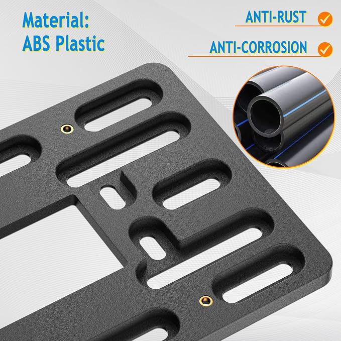 Aootf Front License Plate Bracket Holder, Bumper License Plate Mounting Kit | 2 Drill Holes Car Tag Adapter, Stainless Steel Zip Ties for Grill Mount, Anti Theft Stainless Steel Screw Bolt Caps